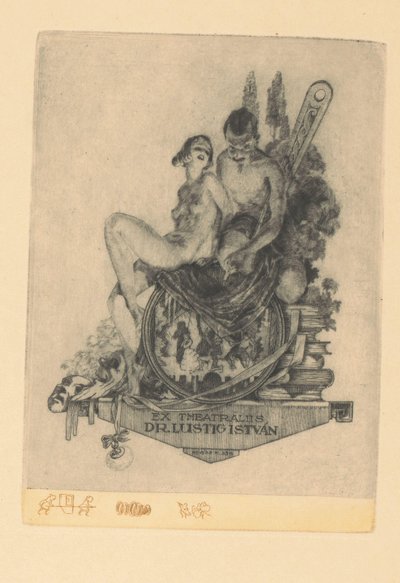 伊什特万-卢斯蒂格的《Ex libris
Ex theatralis dr. István Lustig（题名见实物） 作者 科内尔·雷维斯