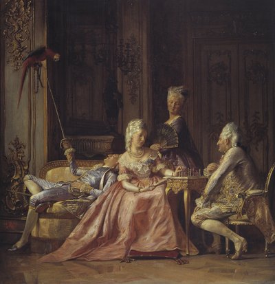 Scene from the court of Christian VII of Denmark 作者 克里斯蒂安·扎尔特曼（Kristian Zahrtmann）