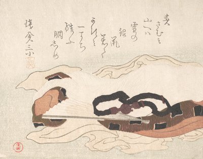 一块布上的皮带和风扇，19世纪。 作者 久保顺曼
