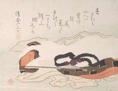 一块布上的皮带和风扇，18世纪末至19世纪初。 作者 久保顺曼