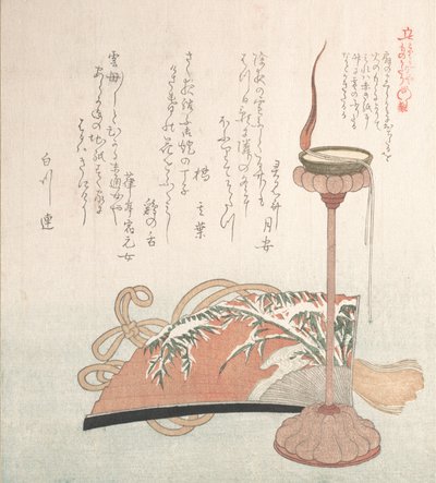 烛台和风扇，19世纪。 作者 久保顺曼