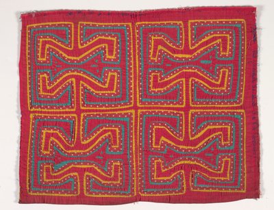 衬衫镶片（mola），c.1950（贴花棉） 作者 库纳印第安文化