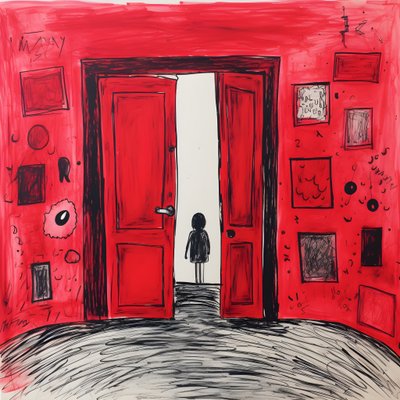 8 岁女孩在卧室画了一扇红色的门 4 作者 Kurt Heppke