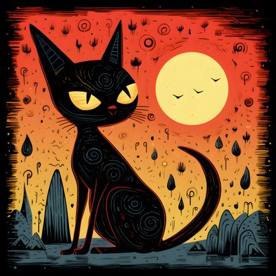 卡通异想天开的狮身人面像猫 2 作者 Kurt Heppke