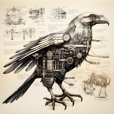 达芬奇 2》中的蒸汽机械鸟蓝图 作者 Kurt Heppke