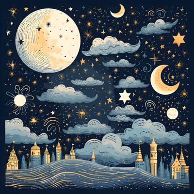 这是一组孤立的天空元素幻想插图 4 作者 Kurt Heppke