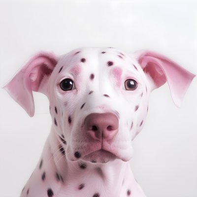 莫尔图案 3 中白色动物达尔马提亚斑点上猪粉红色的迷人特写 作者 Kurt Heppke