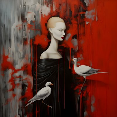 妇女和鹳鸟 3 作者 Kurt Heppke