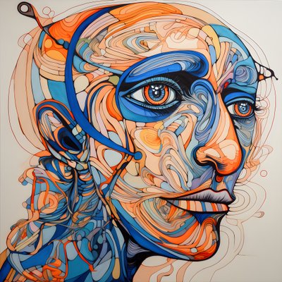 脸，眼睛是螺旋形的，鼻子是一只鸟...... 4 作者 Kurt Heppke