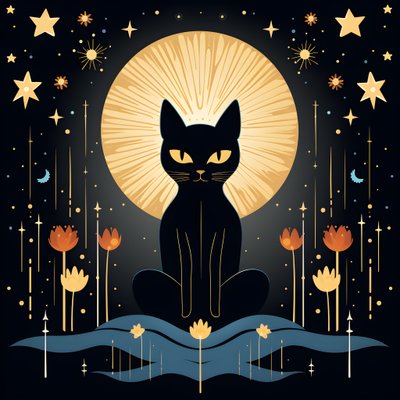 坐在莲花上打坐的猫 1 作者 Kurt Heppke