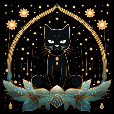 坐在莲花上打坐的猫 4 作者 Kurt Heppke