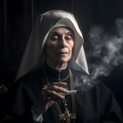 戴钻石项链的女士抽雪茄 3 作者 Kurt Heppke