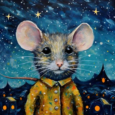 老鼠动物星夜1的肖像 作者 Kurt Heppke