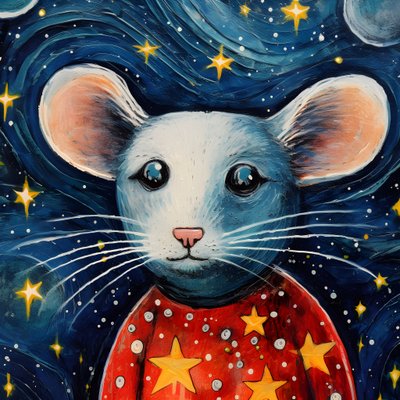 老鼠动物星夜4的肖像 作者 Kurt Heppke