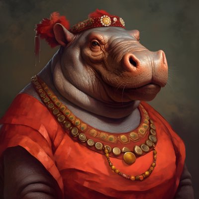 古代民国雌性河马肖像2 作者 Kurt Heppke
