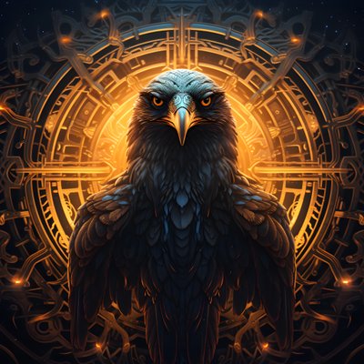 精心装饰的对称六角形凯尔特结，由发光光纤液态金属制成，镶有六角形琥珀色宝石 4 作者 Kurt Heppke