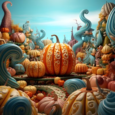 3D 4 中的彩色南瓜 作者 Kurt Heppke