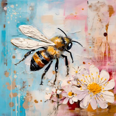 粉彩厚涂油画技术 2 中的蜜蜂插图 作者 Kurt Heppke