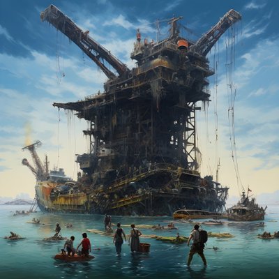 大型沉船被起重机拉出海面2 作者 Kurt Heppke