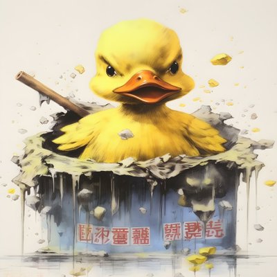 trendiges gummiente werbeplakat - the yellow 3 作者 库尔特赫普克
