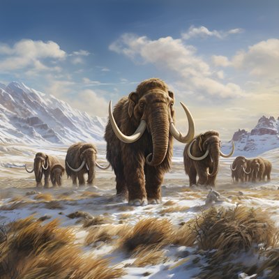 苔原上的长毛猛犸象群 3 作者 Kurt Heppke