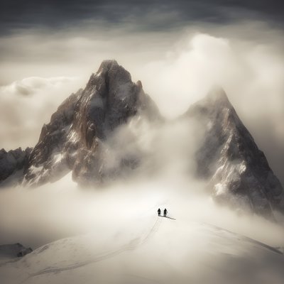 两人在云山滑雪2 作者 Kurt Heppke
