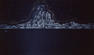 午夜喷发》，2004 年（纸上水彩画） 作者 柯蒂斯·L·米勒