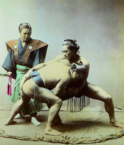 相扑选手，约 1880 年（照片） 作者 草aka（进）金贝