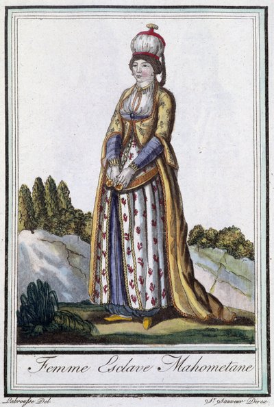 回教徒的女奴 - 在 J. Grasset St Sauveur 编的“”Encyclopédie des voyages”中。 德罗伊, 巴黎 作者 LF Labrousse