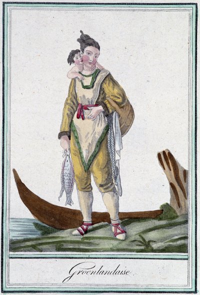 Greenlandaise--载于J.Grasset Saint Sauveur的 "Encyclopédie des voyages"，Deroy编辑，巴黎。 作者 LF Labrousse