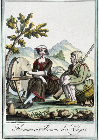 孚日山脉的男人和女人--载于J. Grasset St Sauveur的 "航行百科全书"，Deron，巴黎 作者 LF Labrousse