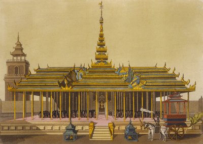 暹罗国王在他的展馆中展示了Courtiers，来自Jules Ferrario的Le Costume Ancien et Moderne的69号板，由Gaetano Zancon（1771-1816）镌刻，发表于1820年代至30年代 作者 罗西