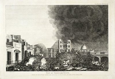 托罗德尔格列柯的景色：在维苏威火山爆发后的第8天拍摄，1794年6月15日，1822年（雕刻和蚀刻） 作者 菲茨杰拉德夫人