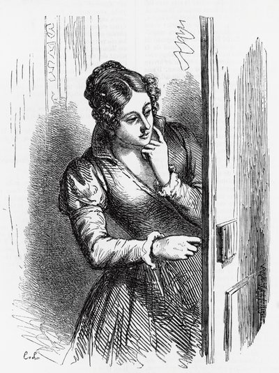 《塞萨尔·比罗托的兴衰》插图，巴尔扎克 (Honore de Balzac，1799-1850) 的小说《人类喜剧》多卷集，Laisne 版画 作者 莱恩莱恩