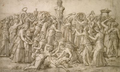 祭祀Priapus，1540年（笔和bistre） 作者 兰伯特·隆巴德