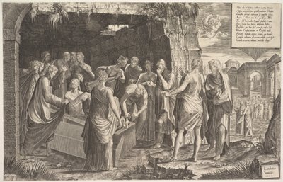 拉撒路的复活，1544年。 作者 兰伯特·苏维乌斯