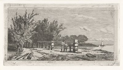 河岸边的男人和男孩 作者 兰伯图斯·哈登伯格