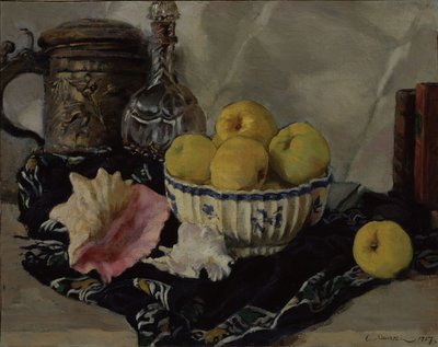 静物。贝壳和苹果，1917年 作者 兰斯雷