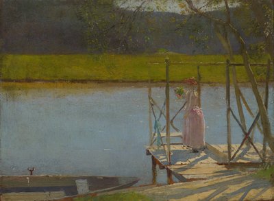 船旁的女人，约1875年至85年 作者 拉斯洛（Laszlo Mednyanszky）