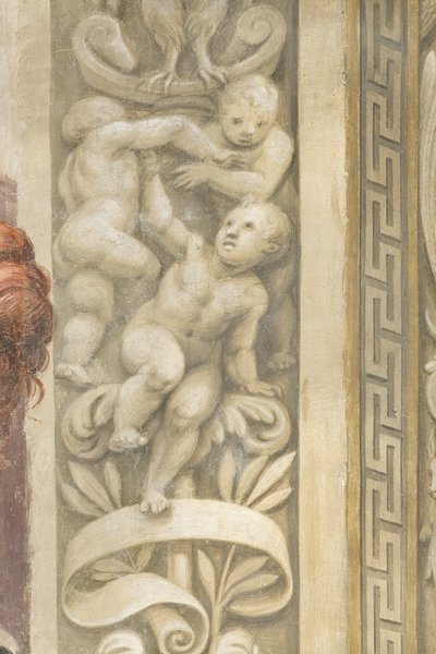Putti，窗户周围的装饰品（壁画） 作者 拉坦齐奥·甘巴拉