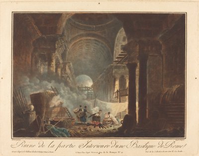 罗马一座大教堂的内部废墟 作者 Laurent Guyot after Hubert Robert