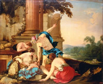 1638年，水星委托巴克斯接受若虫的照顾 作者 Laurent de la Hyre