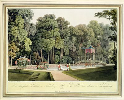 维也纳拉克森堡花园中国馆，由Johann Ziegler雕刻（1750-c.1812） 作者 劳伦斯詹沙