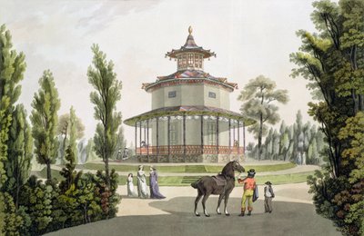 中国避暑别墅的视图，在Eisgrub的利希滕斯坦宫，由Johann Ziegler（1750-c.1812）雕刻，1792年 作者 劳伦斯詹沙