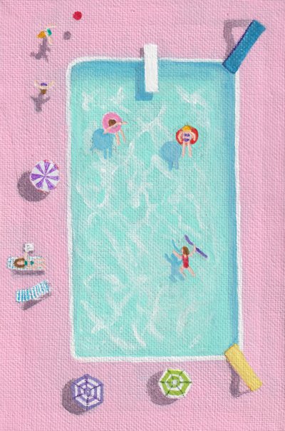 玛米的游泳池，2025 年（丙烯酸画布） 作者 