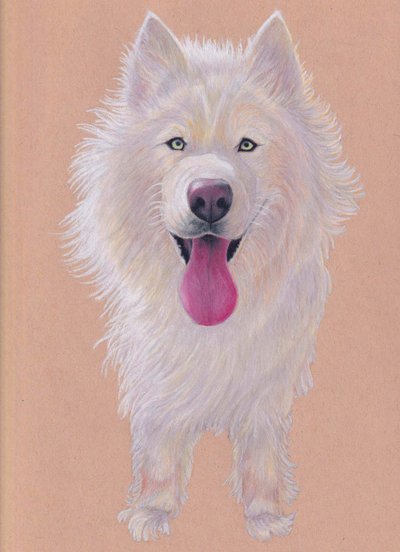 雪天，2021 年（色调纸上的彩色铅笔） 作者 