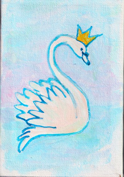 天鹅王，2025 年（丙烯酸画布） 作者 