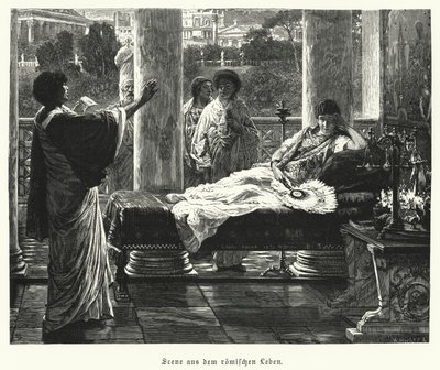 Scene from life in ancient Rome (engraving) 作者 劳伦斯（之后）阿尔玛·塔德玛