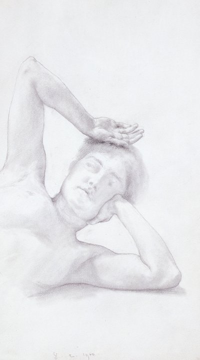 女性头和躯干，1900年 作者 劳伦斯·阿尔玛·塔德玛