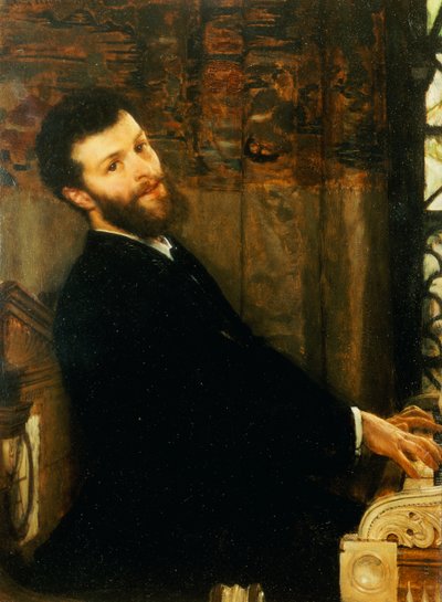 歌手乔治·亨舍尔（George Henschel）弹奏阿尔玛·塔德玛（Alma-Tadema）钢琴的肖像，汤申德故居（Townshend House），1879年 作者 劳伦斯·阿尔玛·塔德玛